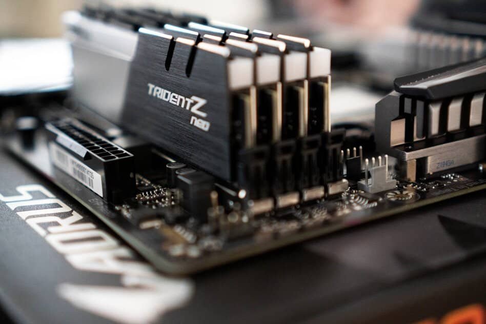 four trident z ram modules in the motherboard