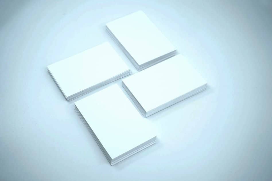four white paper packages on the white background