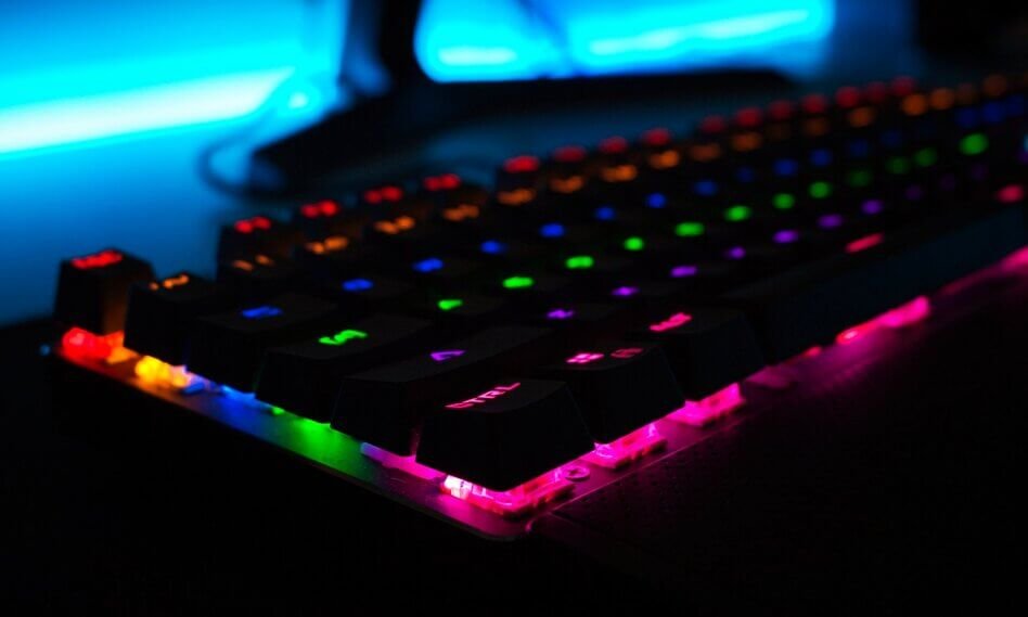 gaming keyboard with colored backlight