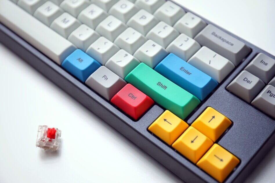 keyboard with colorful keys