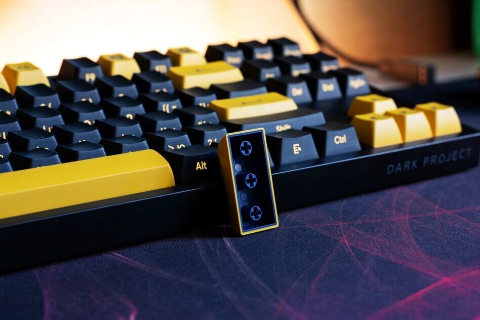 mechanical keyboard with yellow and black keys