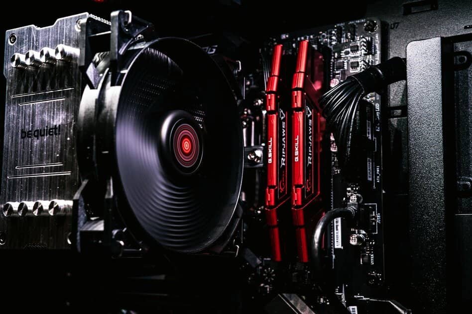 two red g.skill ripjaws ram in the gaming computer