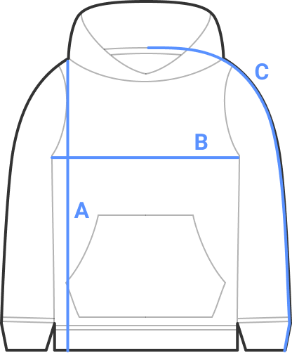 pullover hoodie measuring guide