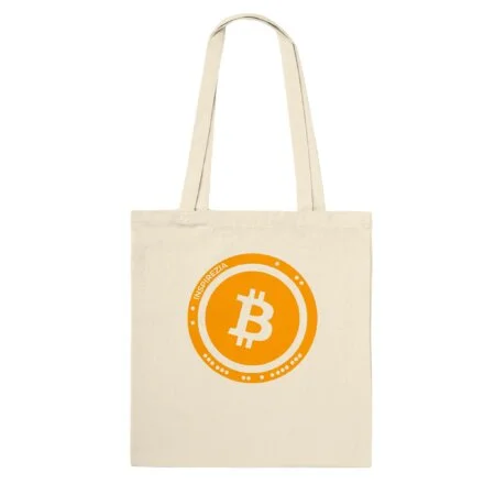 Bitcoin logo tote bag organic INSPIREZIA