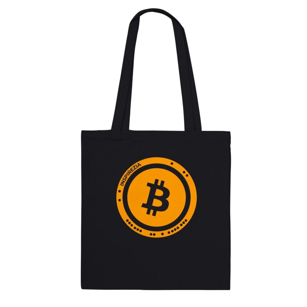 Bitcoin logo tote bag organic INSPIREZIA