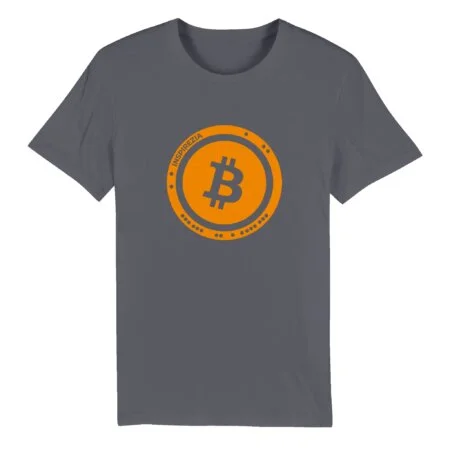 Bitcoin logo eco friendly t shirt organic INSPIREZIA