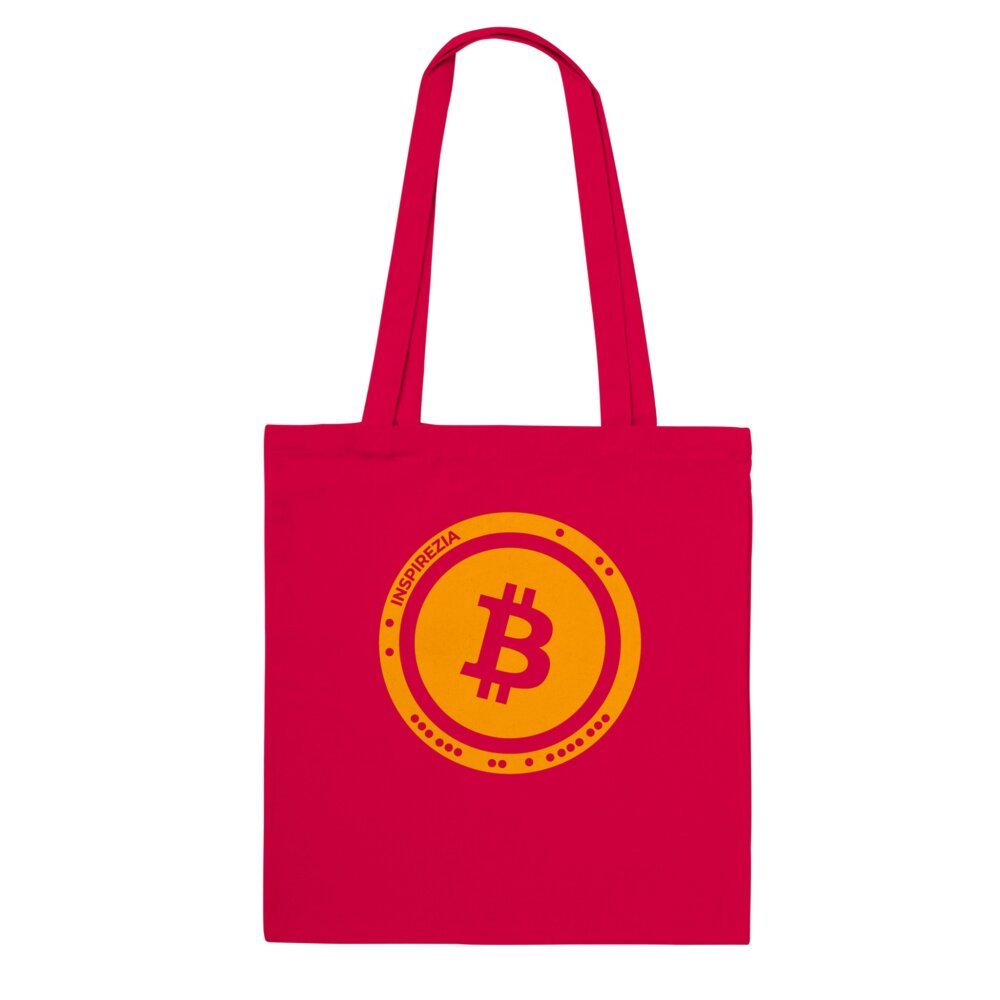 Bitcoin logo tote bag organic INSPIREZIA