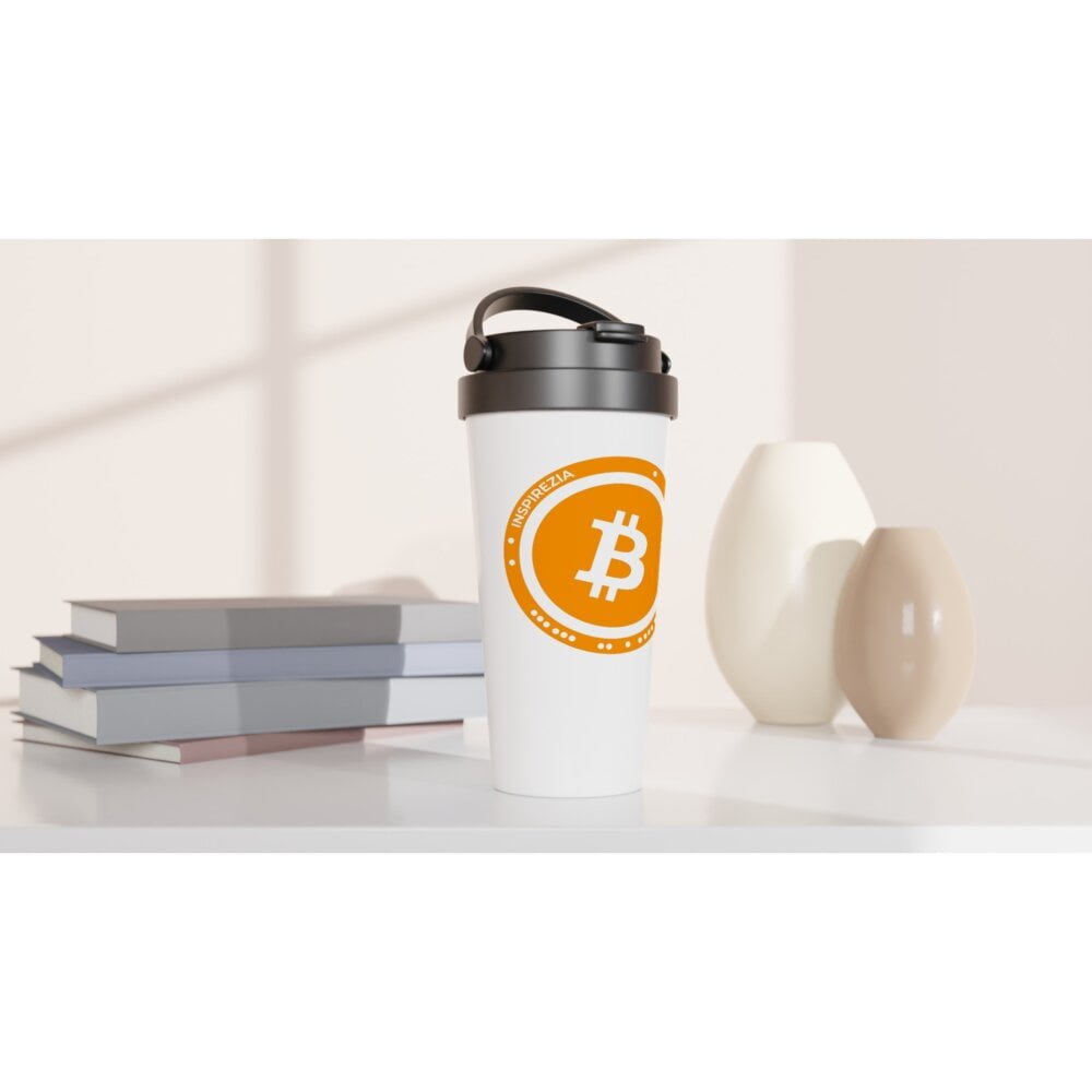 Bitcoin logo travel mug INSPIREZIA