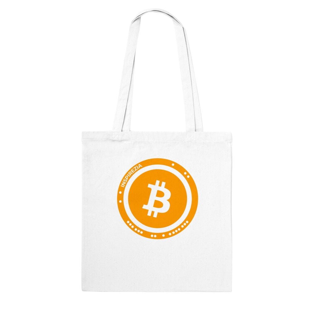 Bitcoin logo tote bag organic INSPIREZIA