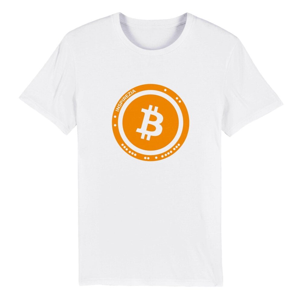 Bitcoin logo eco friendly t shirt organic INSPIREZIA