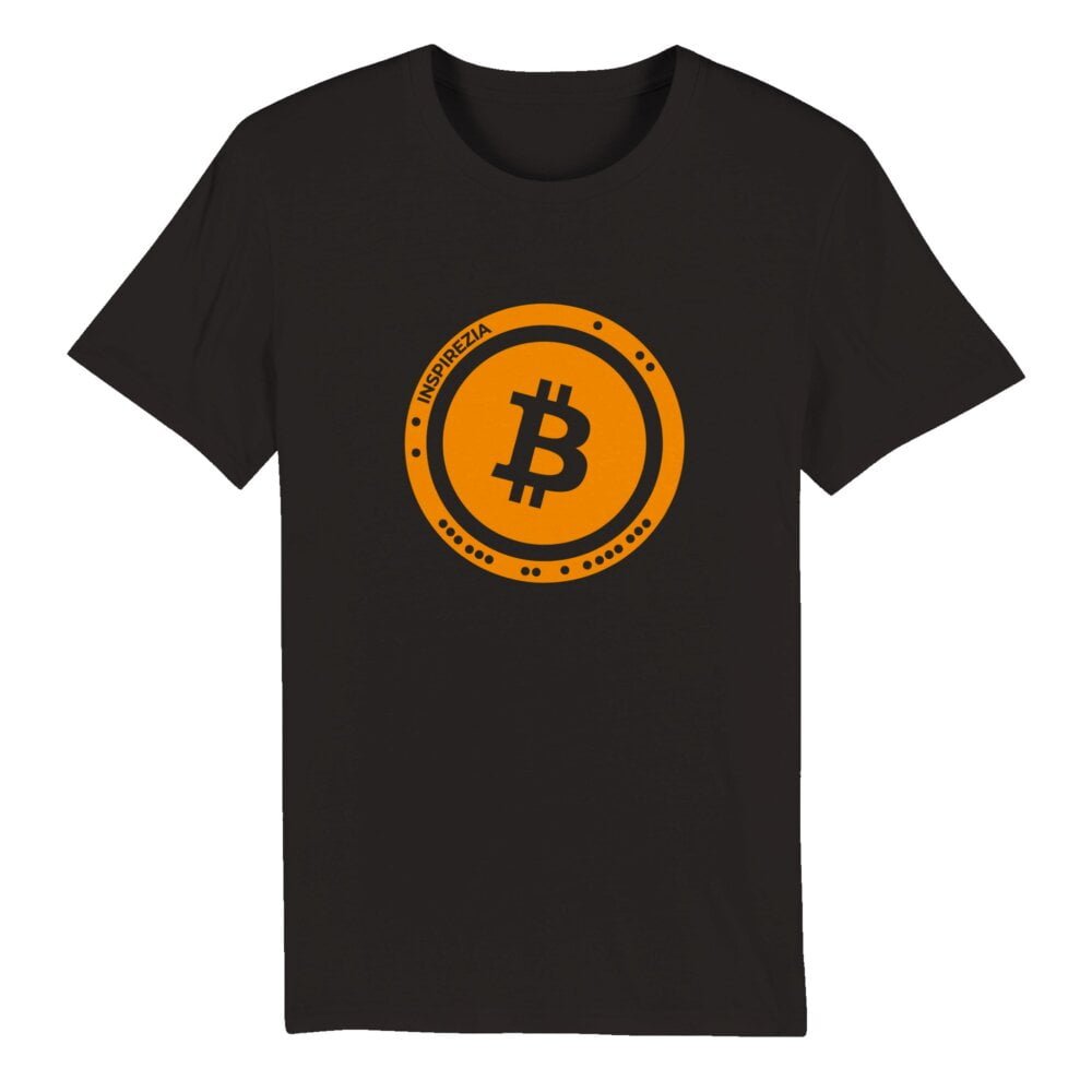 Bitcoin logo eco friendly t shirt organic INSPIREZIA