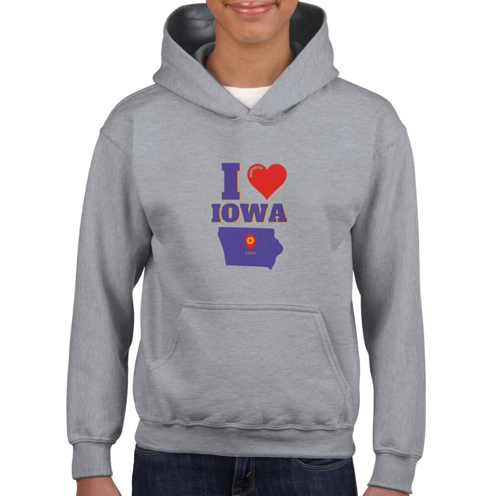 I love Iowa kids hoodie INSPIREZIA