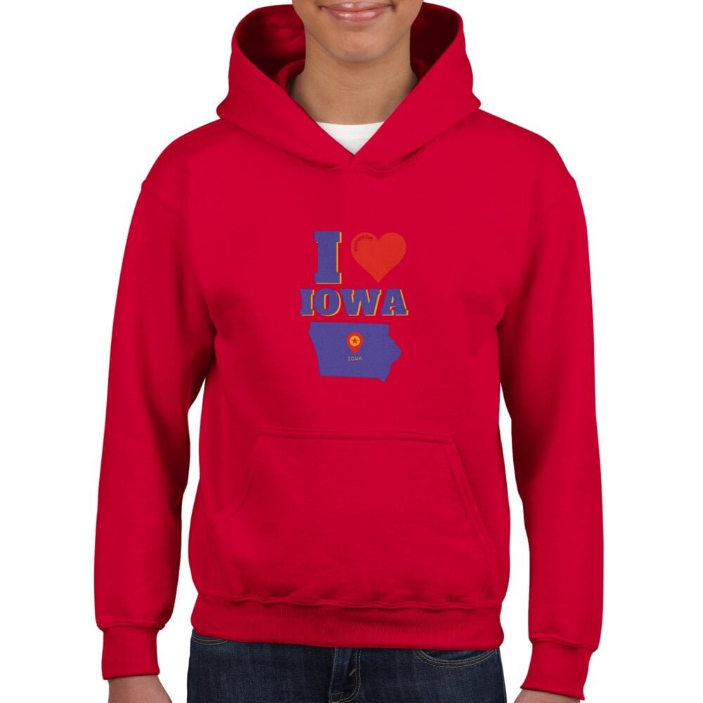 I love Iowa kids hoodie INSPIREZIA