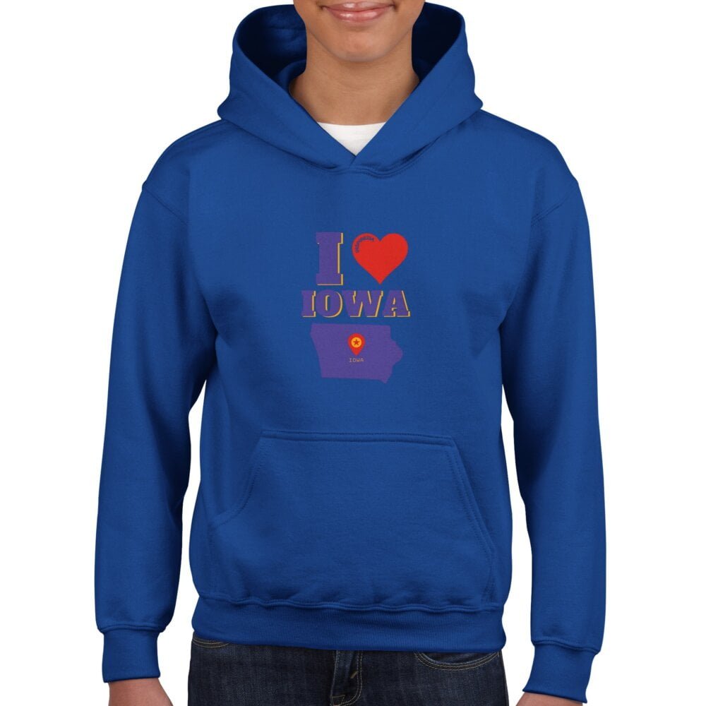 I love Iowa kids hoodie INSPIREZIA