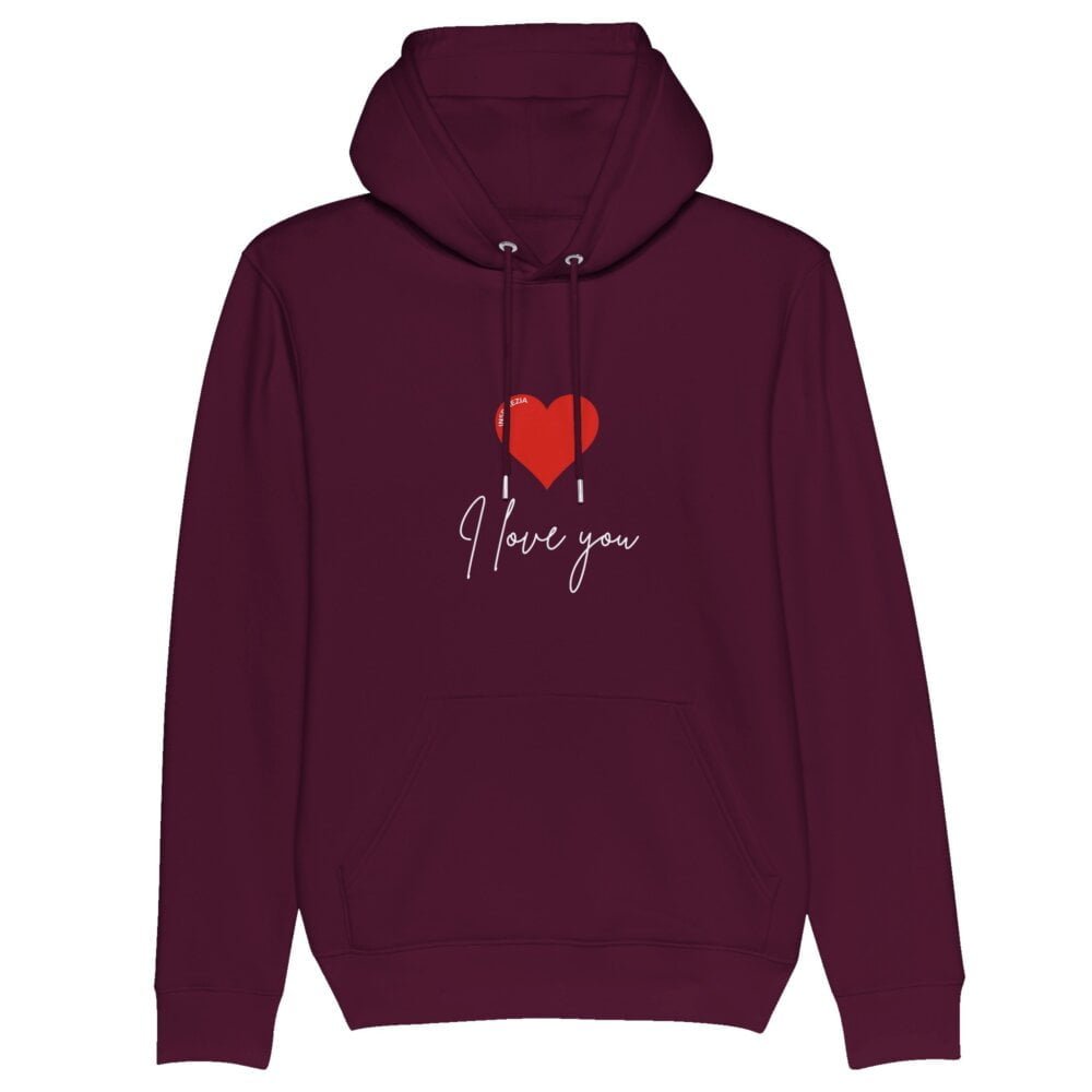 I love you eco friendly hoodie INSPIREZIA