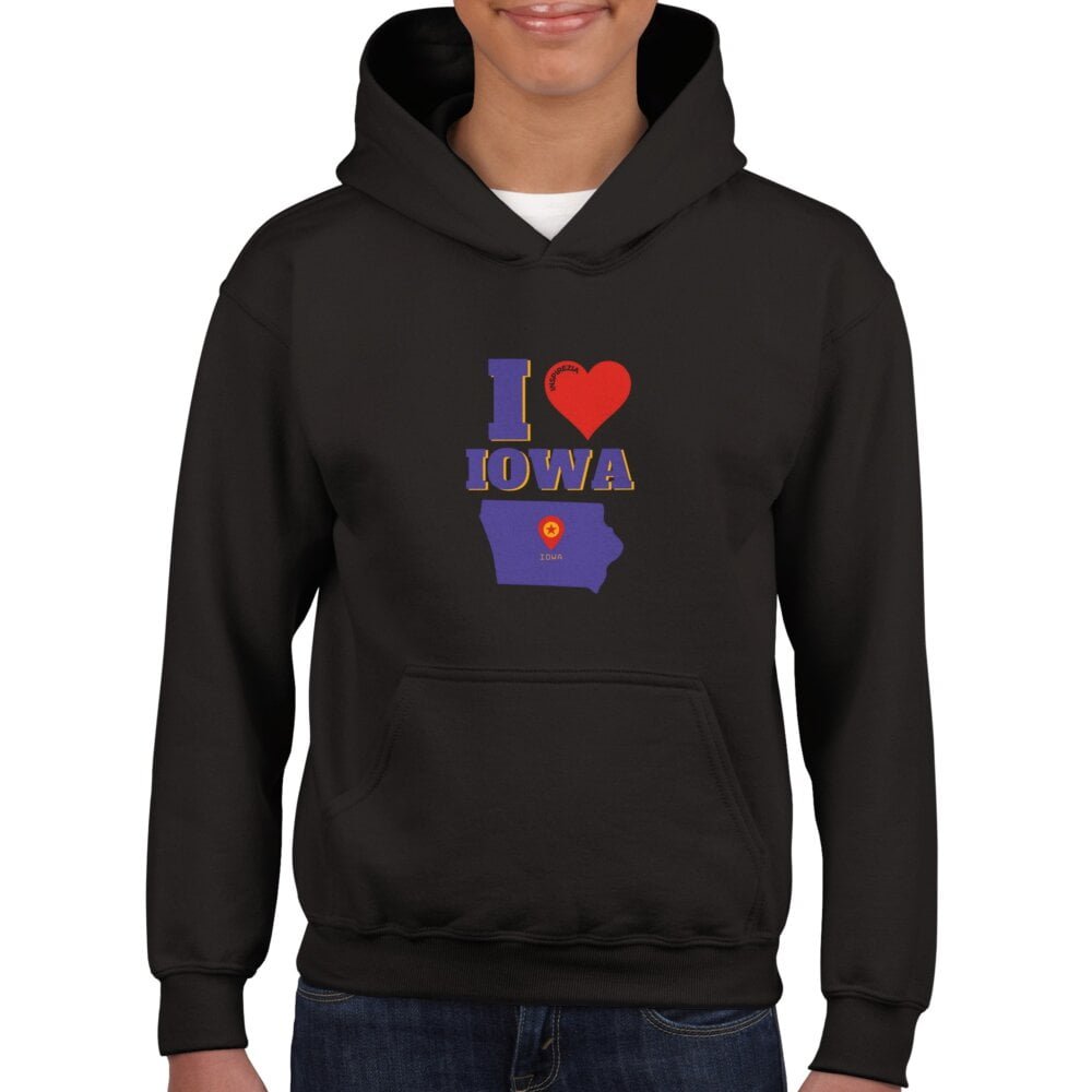 I love Iowa kids hoodie INSPIREZIA