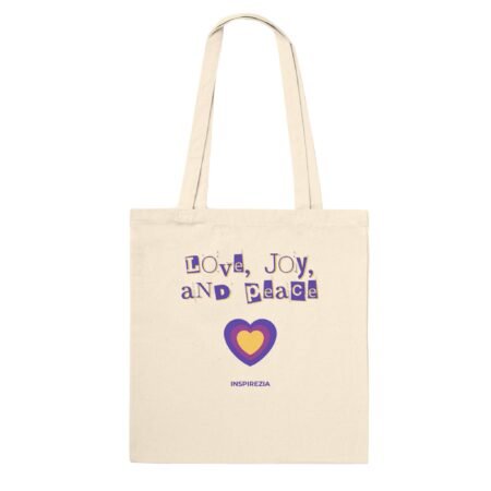 Love, joy, and peace tote bag INSPIREZIA