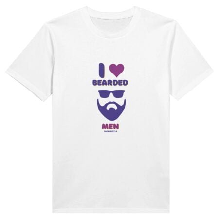 I love bearded men eco friendly t shirt INSPIREZIA