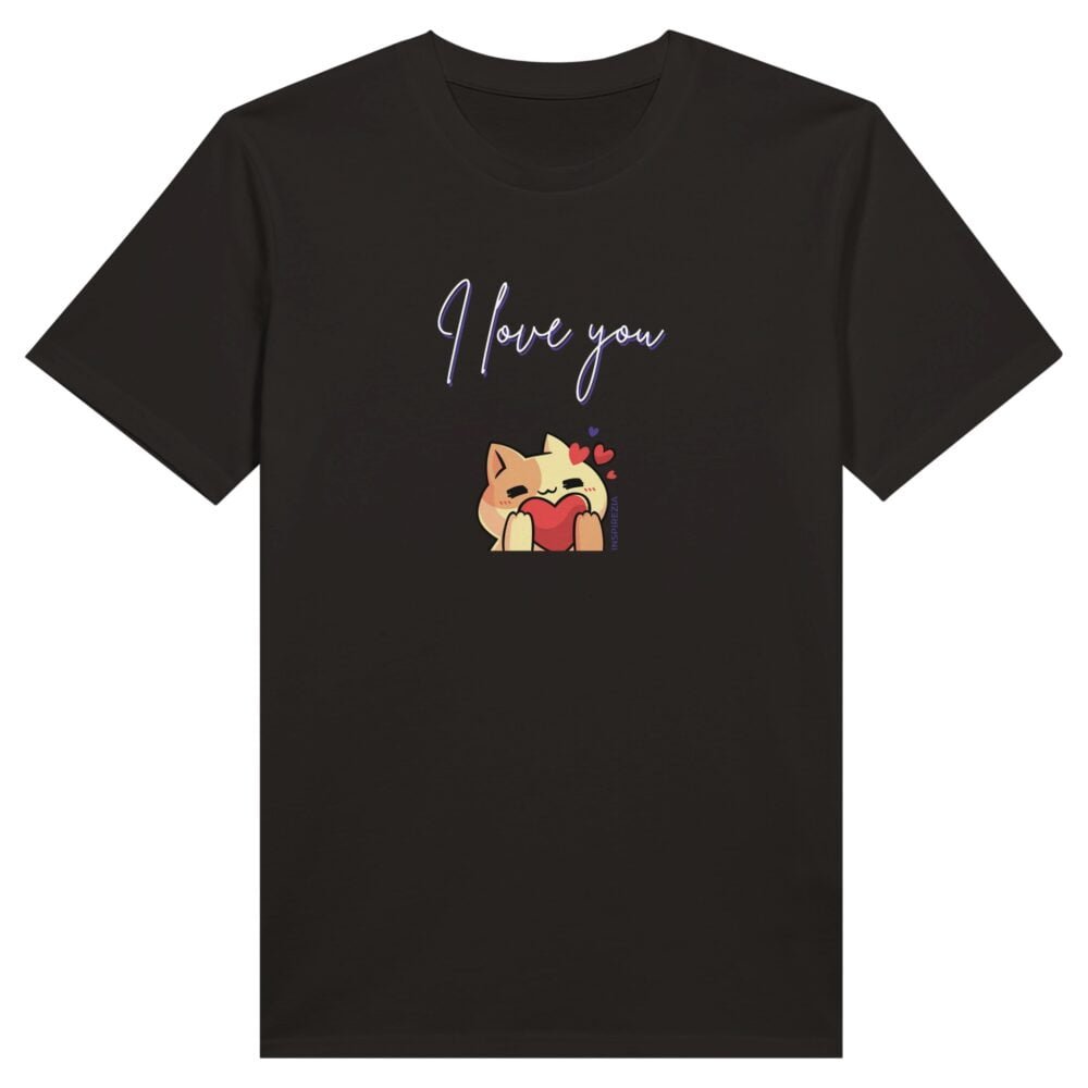 I love you cute cat eco friendly t shirt INSPIREZIA