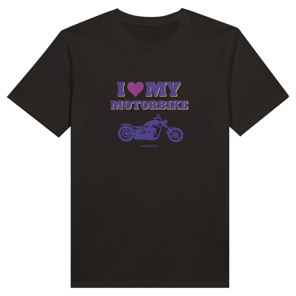 I love my motorbike eco friendly t shirt INSPIREZIA