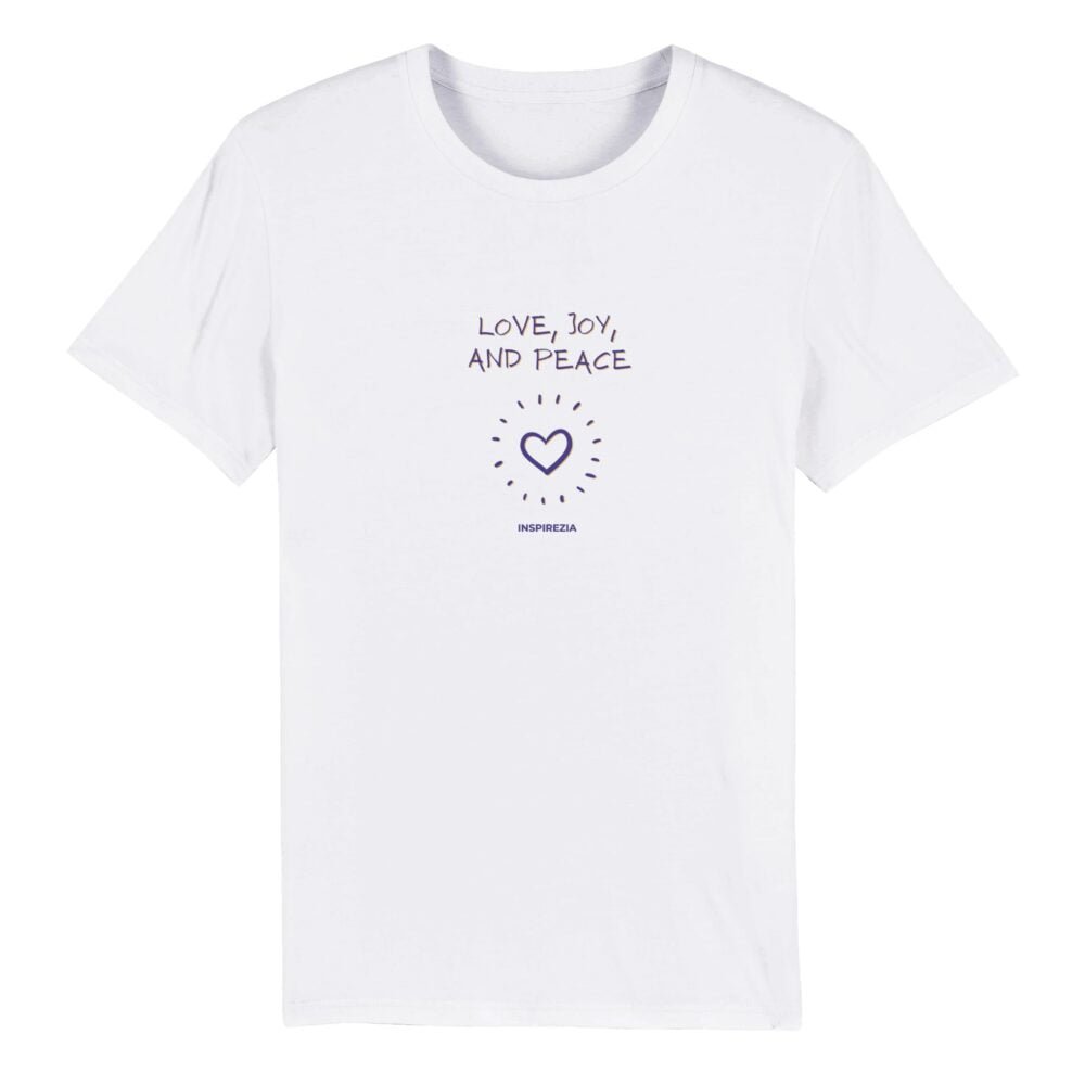 Love, joy, and peace eco friendly t shirt v2 INSPIREZIA