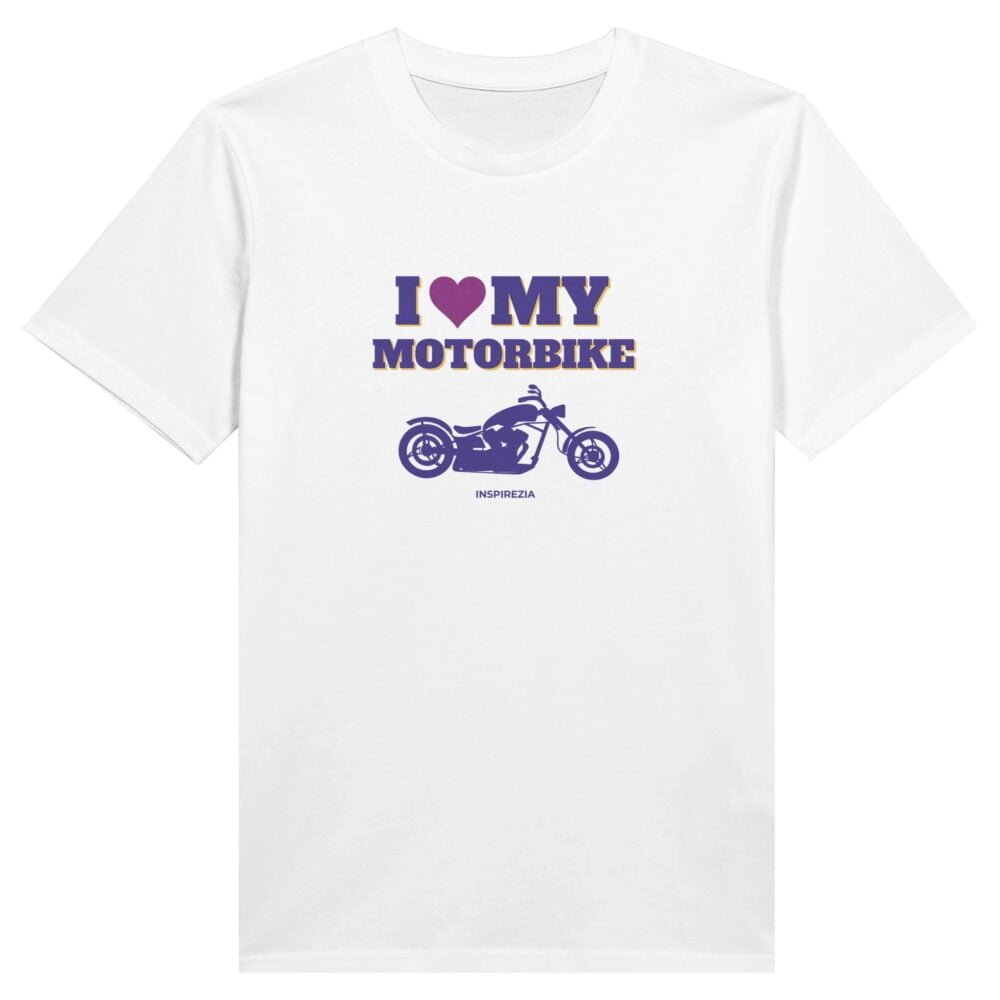 I love my motorbike eco friendly t shirt INSPIREZIA