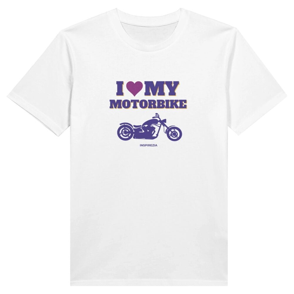 I love my motorbike eco friendly t shirt INSPIREZIA