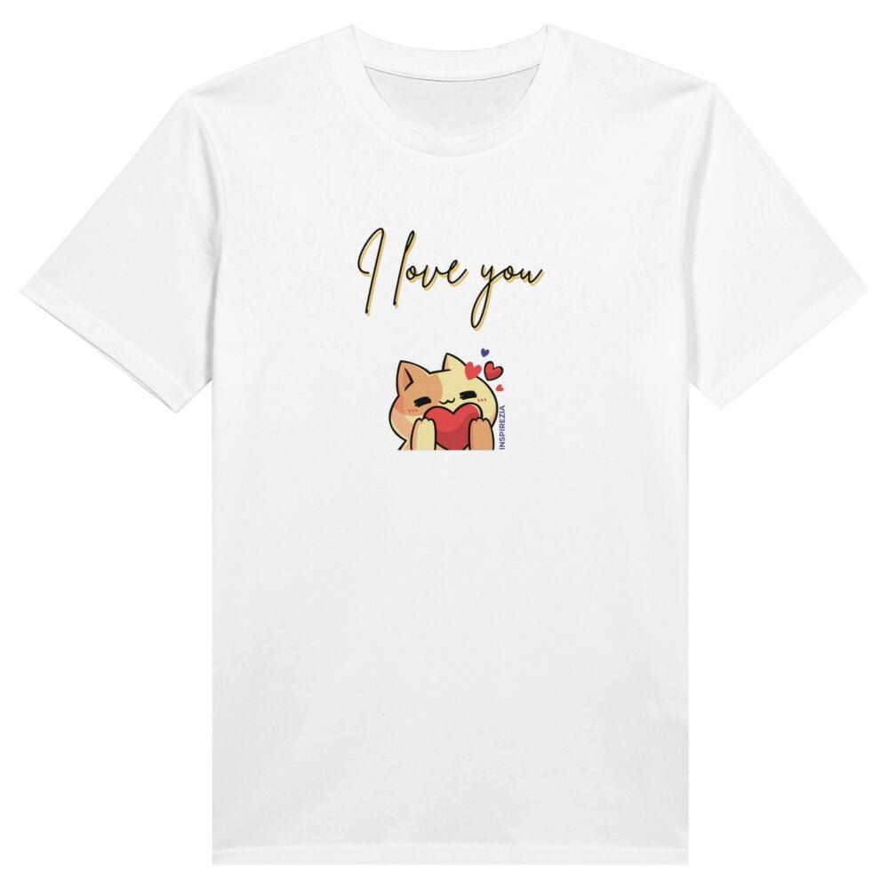 I love you cute cat eco friendly t shirt INSPIREZIA