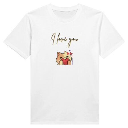 I love you cute cat eco friendly t shirt INSPIREZIA