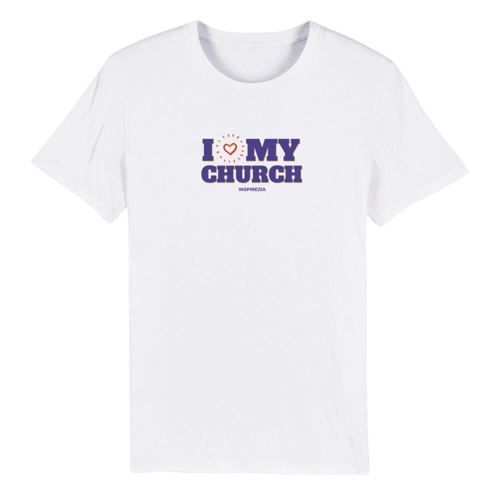 I love my church eco friendly t shirt INSPIREZIA