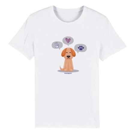 Peace, love, dog eco friendly t shirt INSPIREZIA